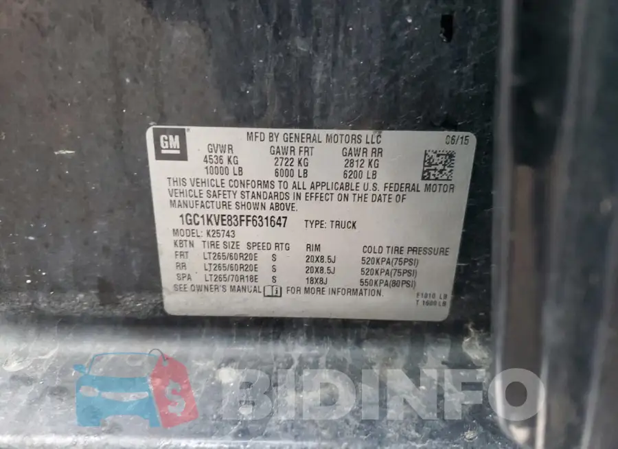 1GC1KVE83FF631647 Photo# 12
