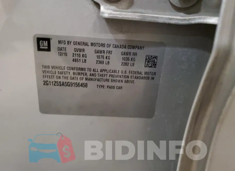 2G11Z5SA5G9156458 Photo# 12