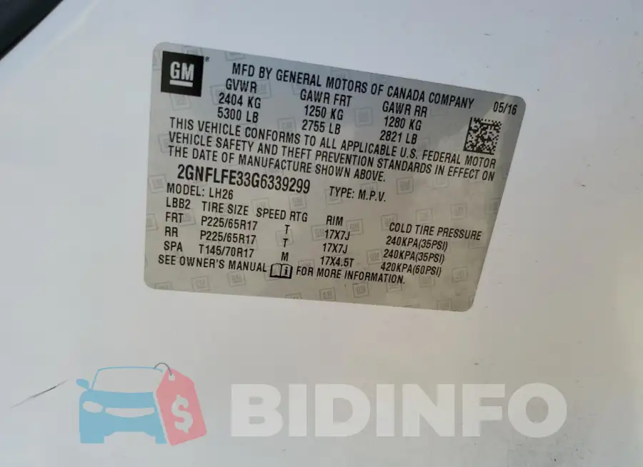 2GNFLFE33G6339299 Photo# 13