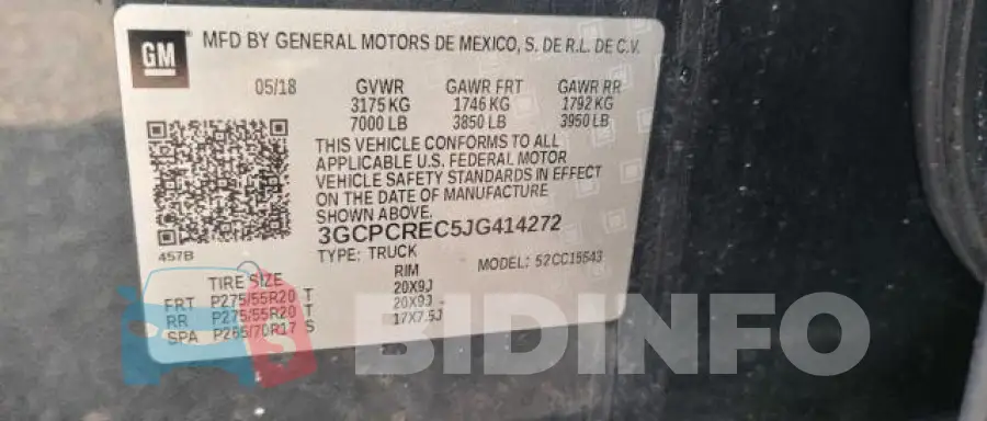 3GCPCREC5JG414272 Photo# 10