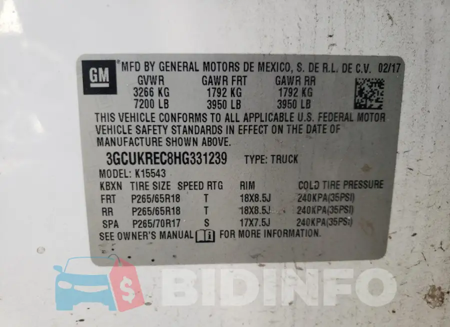 3GCUKREC8HG331239 Photo# 12