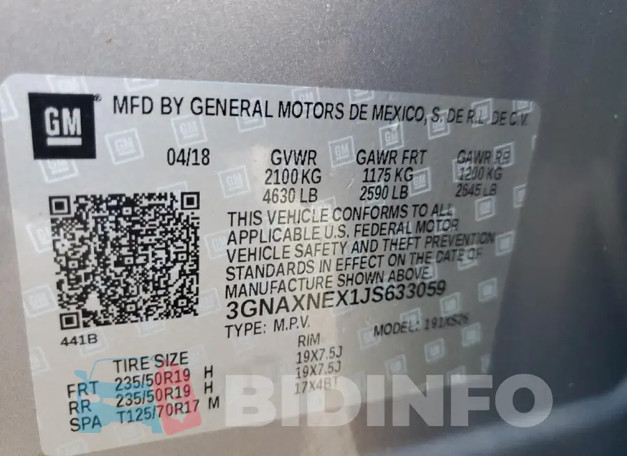 3GNAXNEX1JS633059 Photo# 14