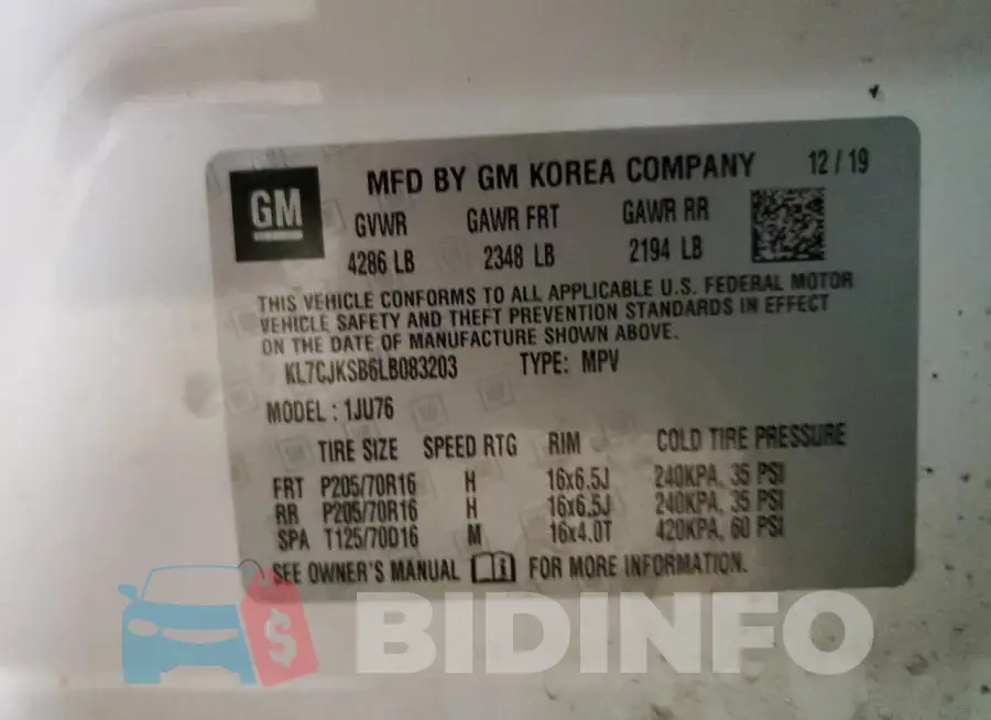 KL7CJKSB6LB083203 Photo# 13