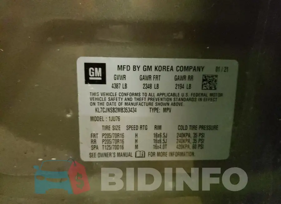 KL7CJNSB2MB353434 Photo# 13
