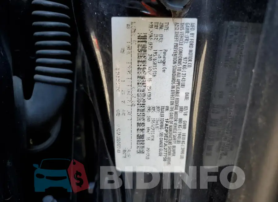 1FADP3E27JL277758 Photo# 12