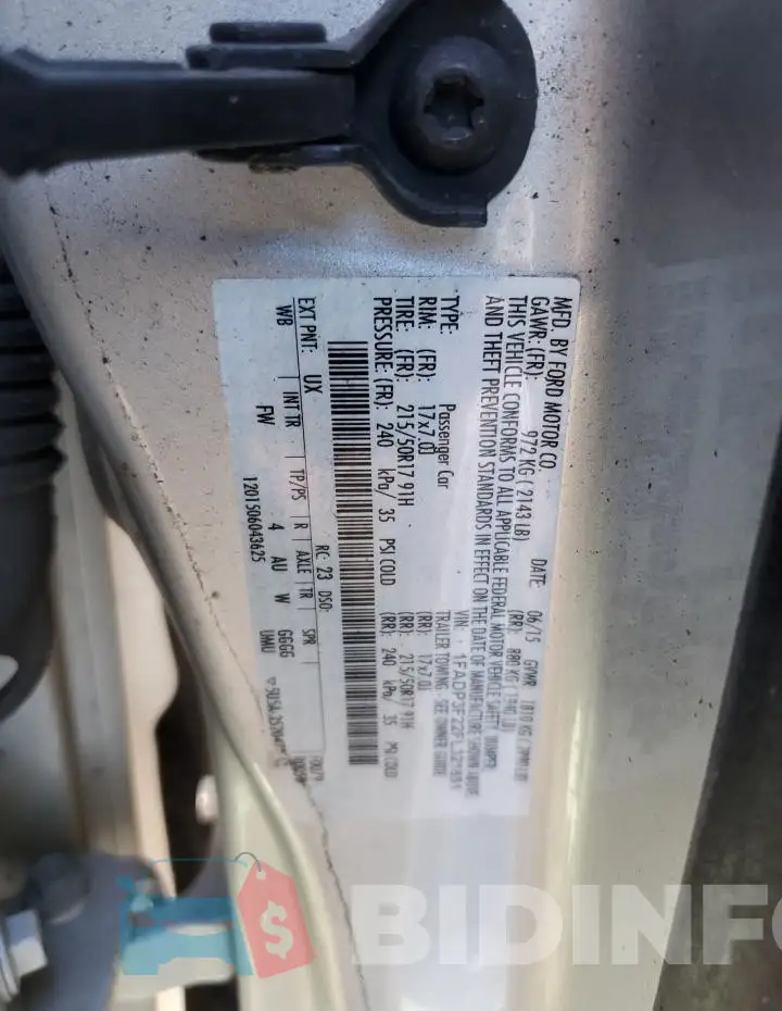 1FADP3F22FL321851 Photo# 12
