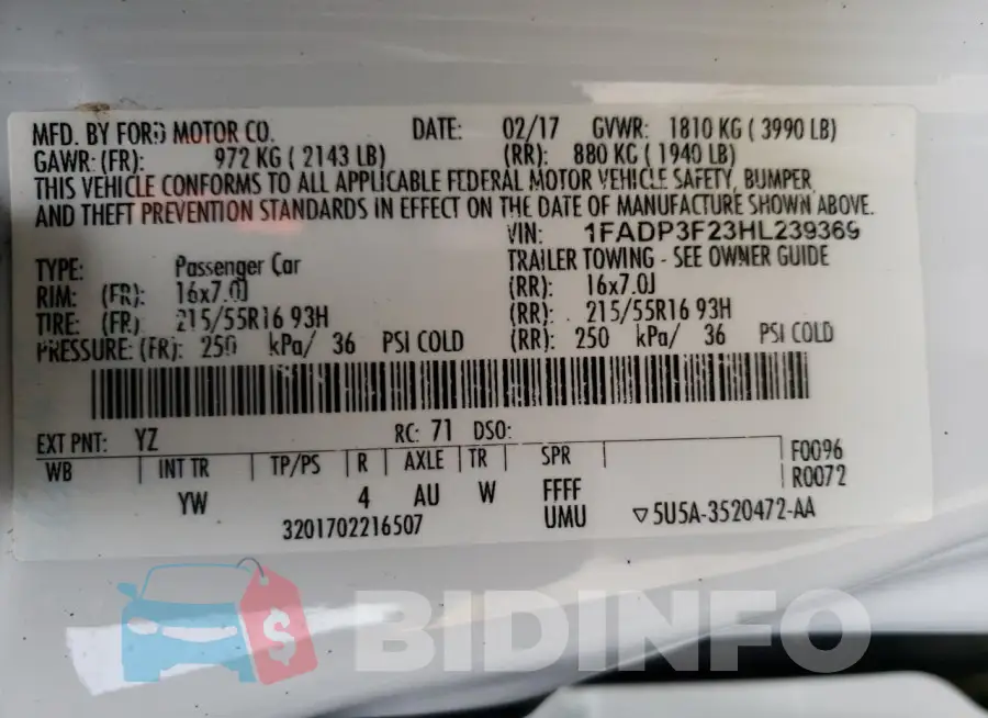 1FADP3F23HL239369 Photo# 13