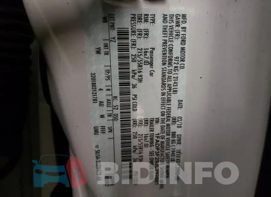 1FADP3F29JL292681 Photo# 12