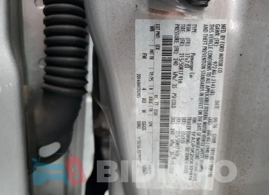 1FADP3K20GL321614 Photo# 12