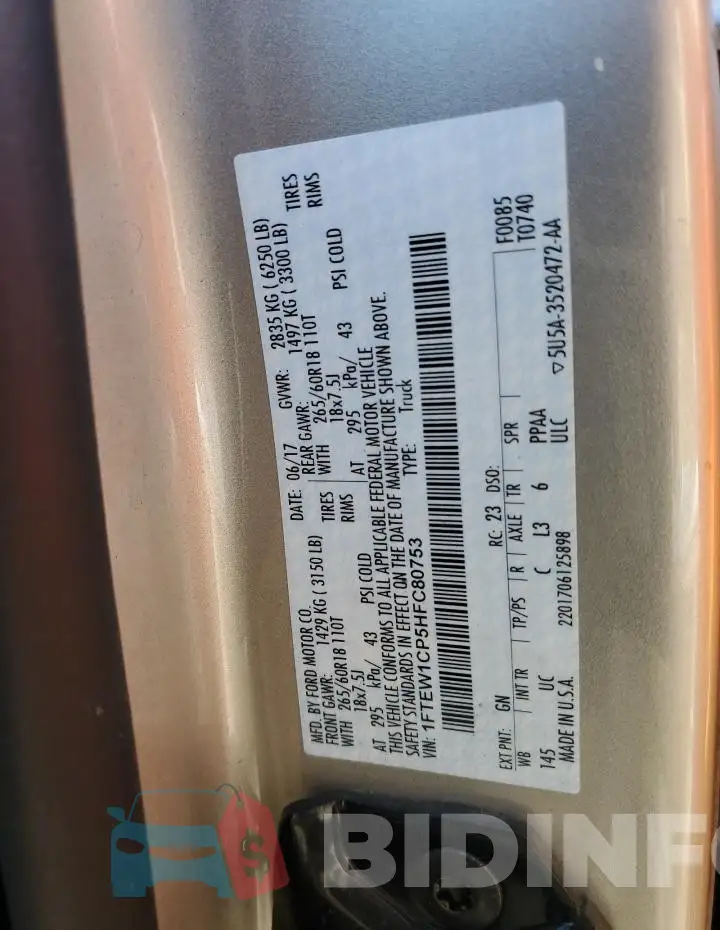 1FTEW1CP5HFC80753 Photo# 12