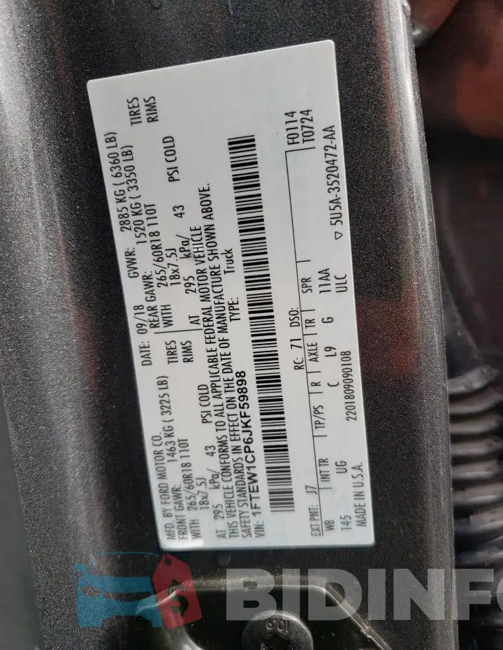 1FTEW1CP6JKF59898 Photo# 13