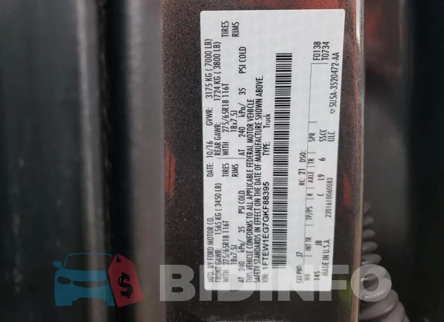 1FTEW1EG7GKF88395 Photo# 12