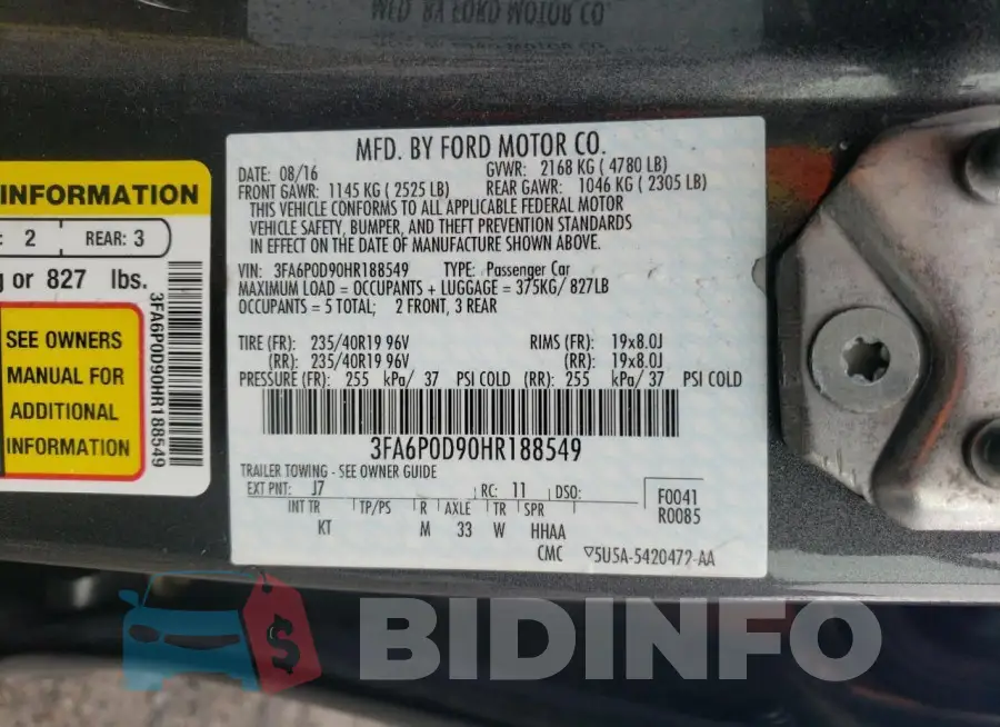 3FA6P0D90HR188549 Photo# 12