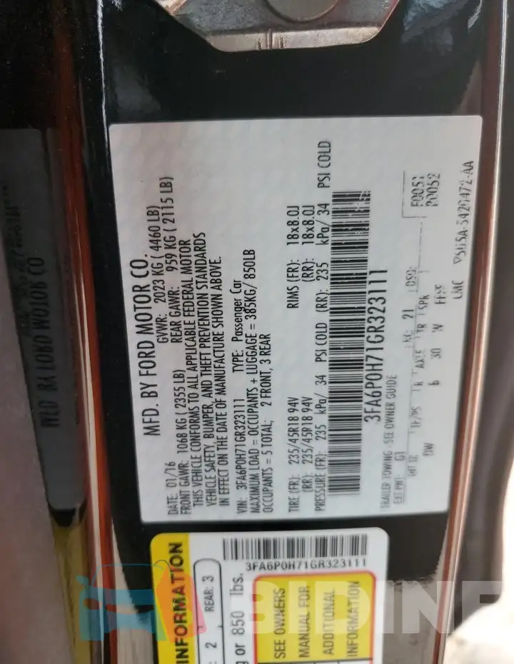 3FA6P0H71GR323111 Photo# 12