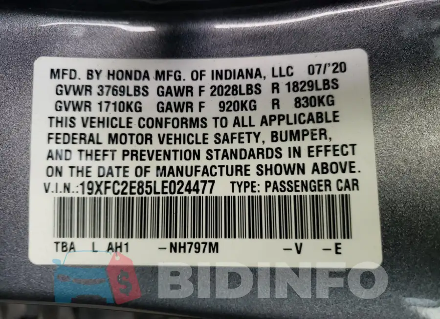19XFC2E85LE024477 Photo# 12