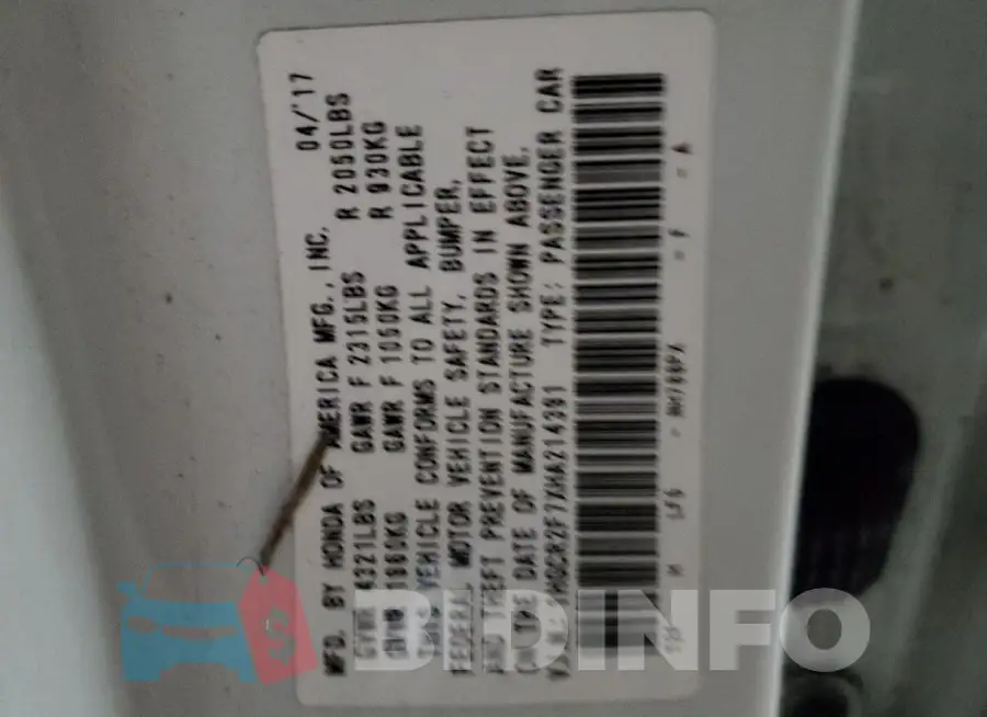 1HGCR2F7XHA214391 Photo# 12