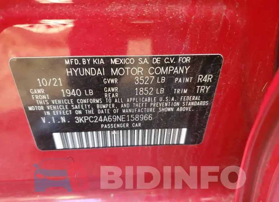 3KPC24A69NE158966 Photo# 12