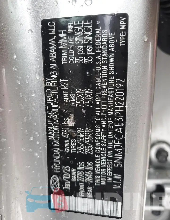 5NMJFCAE3PH220192 Photo# 14