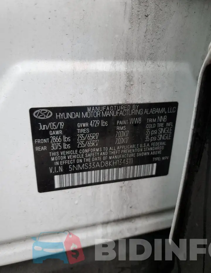 5NMS33AD8KH134311 Photo# 13