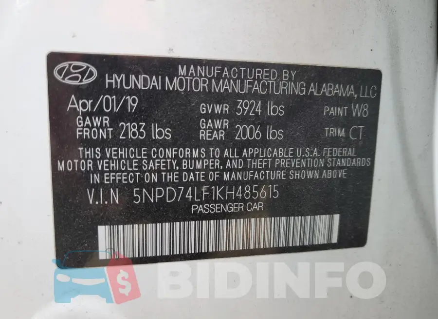 5NPD74LF1KH485615 Photo# 13