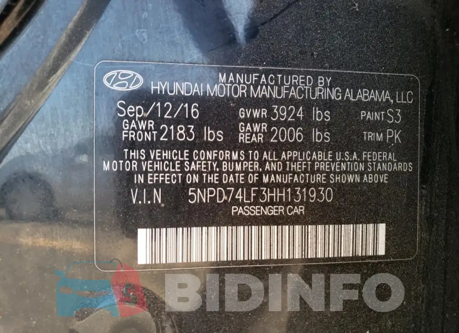 5NPD74LF3HH131930 Photo# 12
