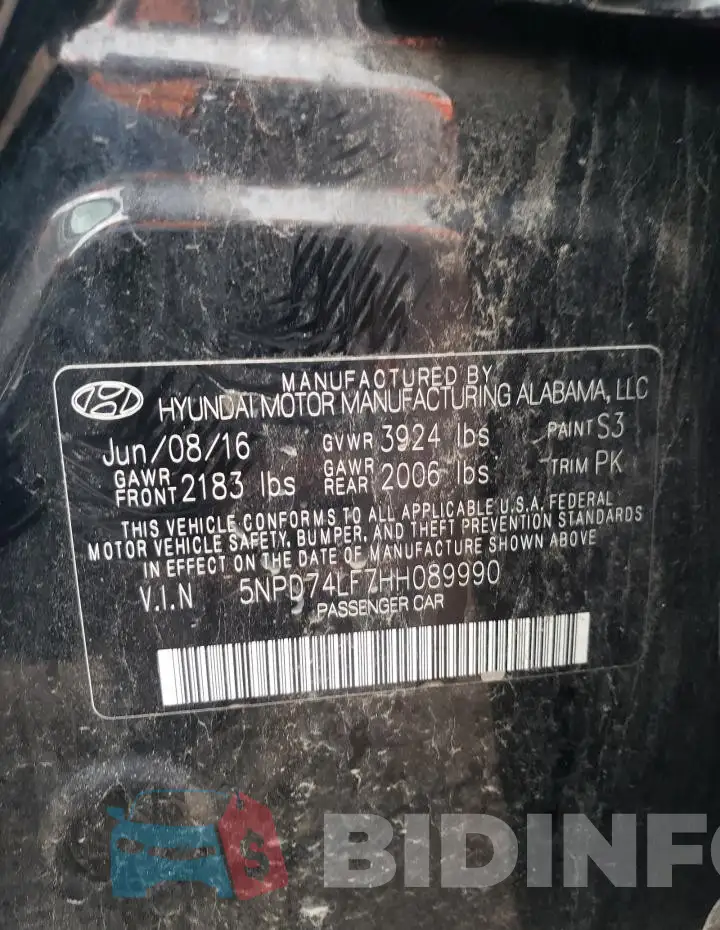 5NPD74LF7HH089990 Photo# 12