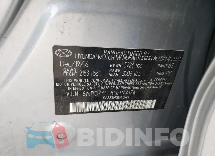 5NPD74LF8HH174174 Photo# 12