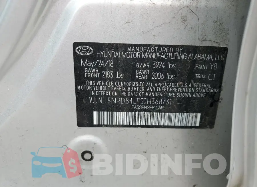 5NPD84LF5JH368731 Photo# 13
