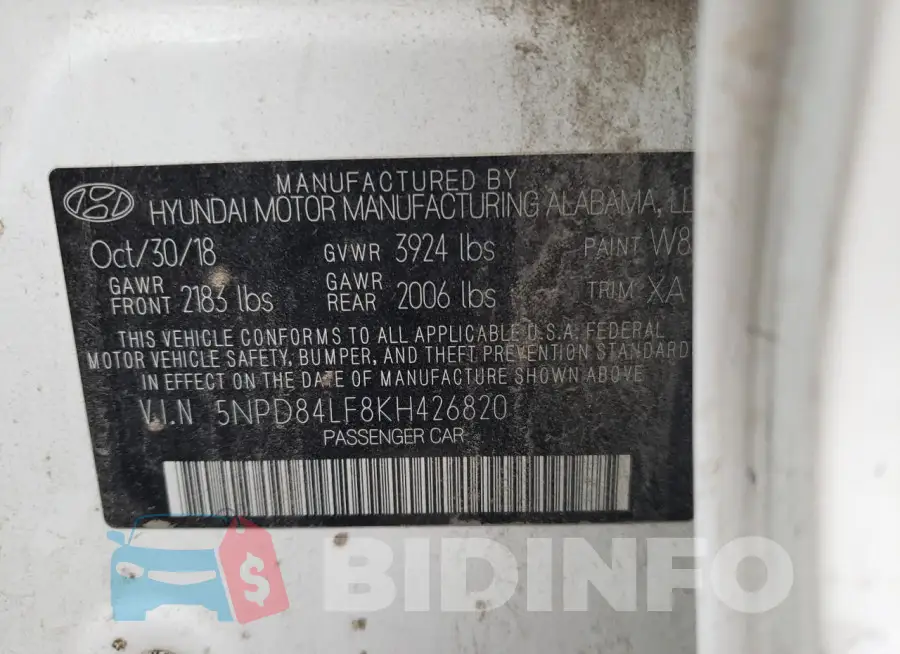 5NPD84LF8KH426820 Photo# 12