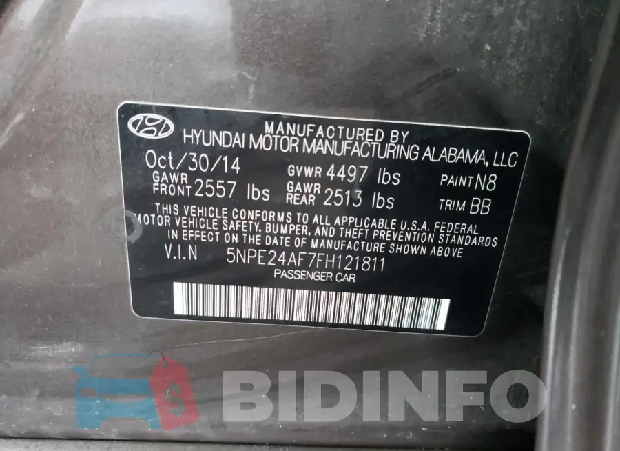 5NPE24AF7FH121811 Photo# 12