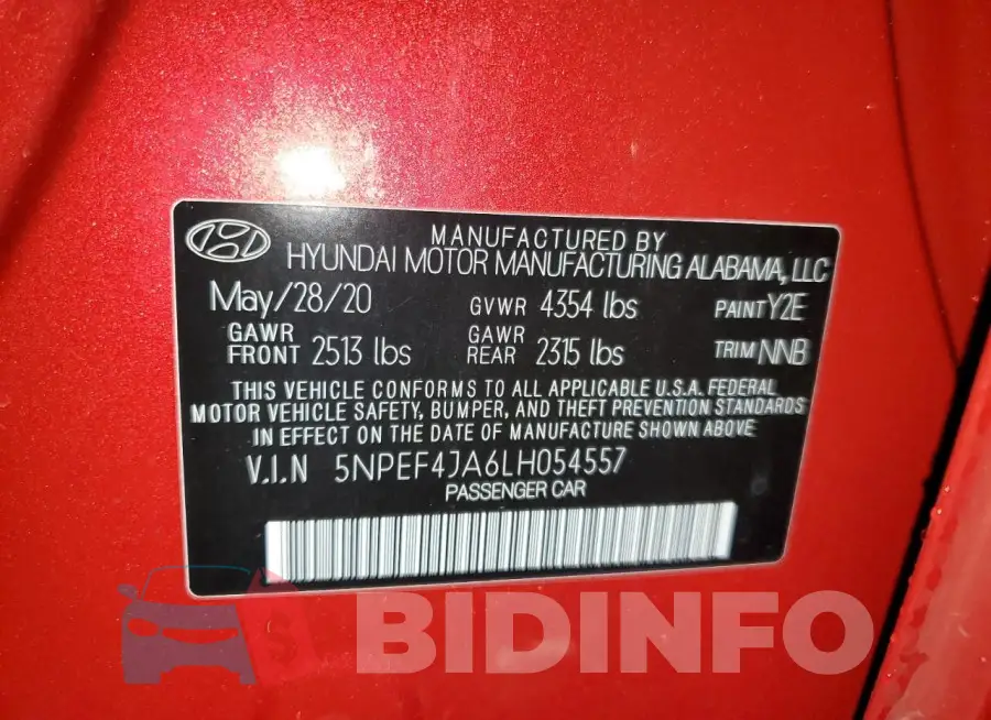 5NPEF4JA6LH054557 Photo# 12