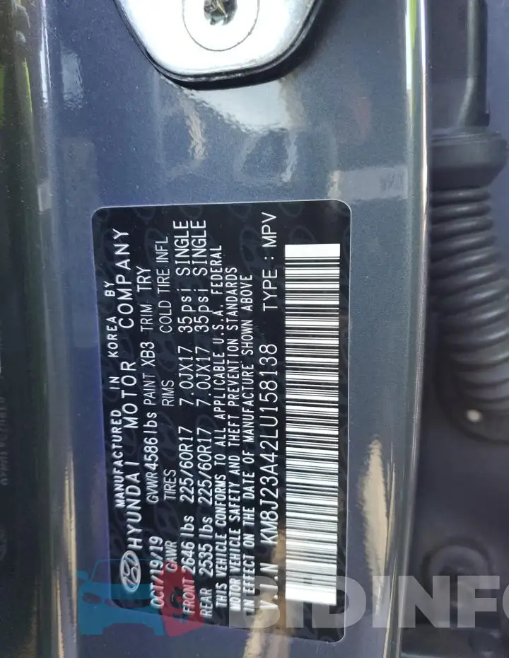 KM8J23A42LU158138 Photo# 13