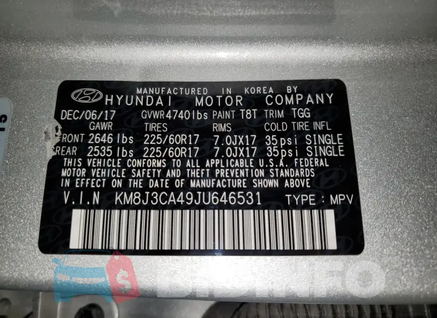 KM8J3CA49JU646531 Photo# 13