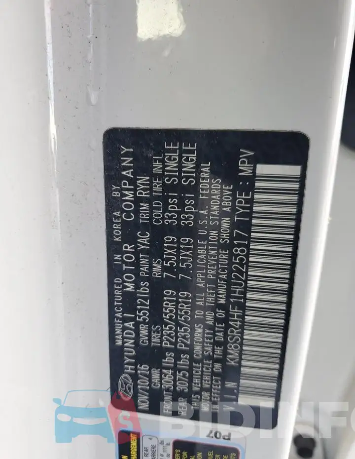 KM8SR4HF1HU225817 Photo# 13