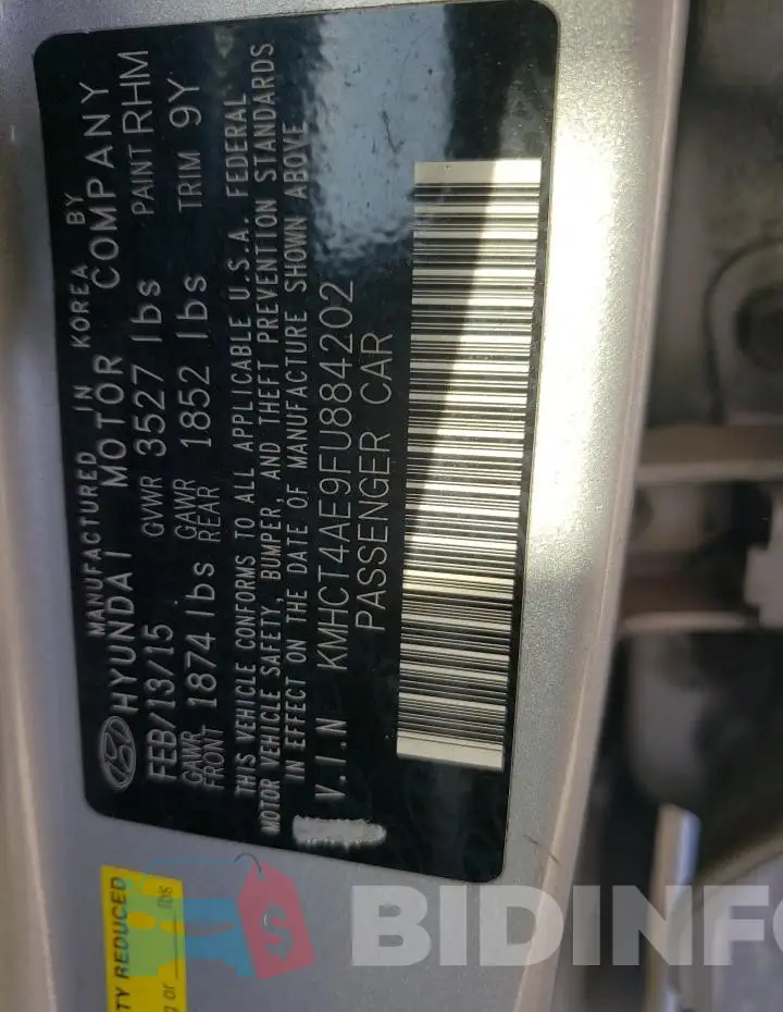 KMHCT4AE9FU884202 Photo# 13