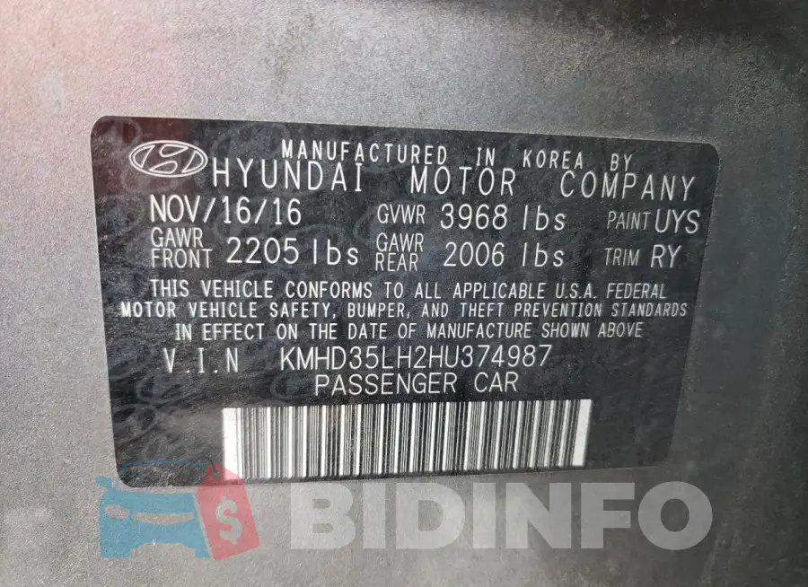 KMHD35LH2HU374987 Photo# 12