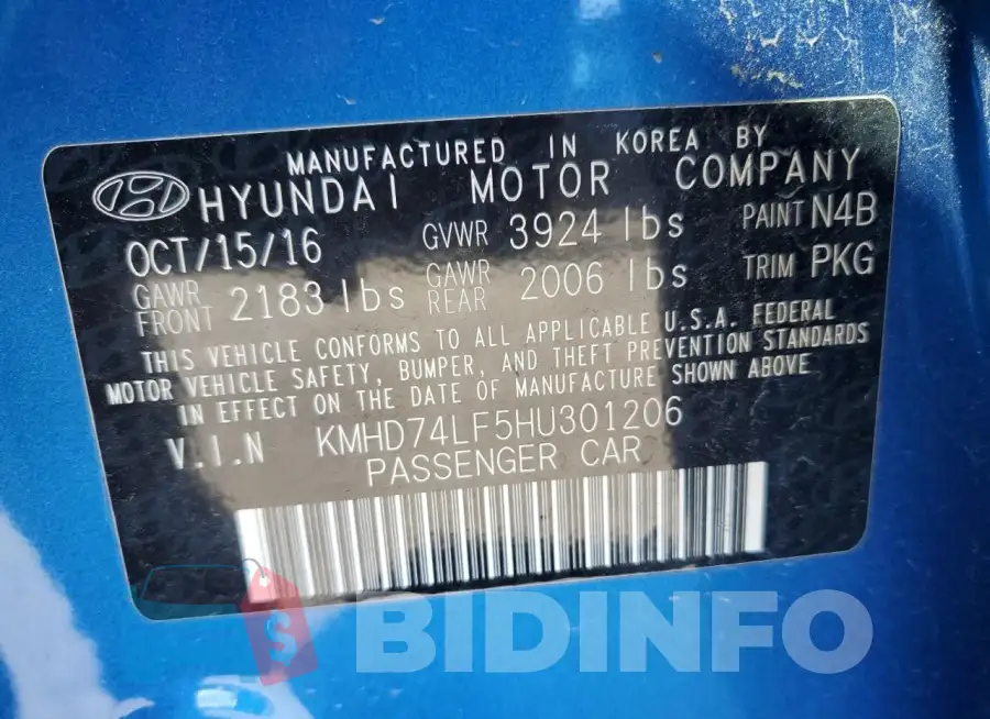 KMHD74LF5HU301206 Photo# 12