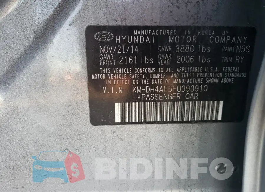 KMHDH4AE5FU393910 Photo# 12