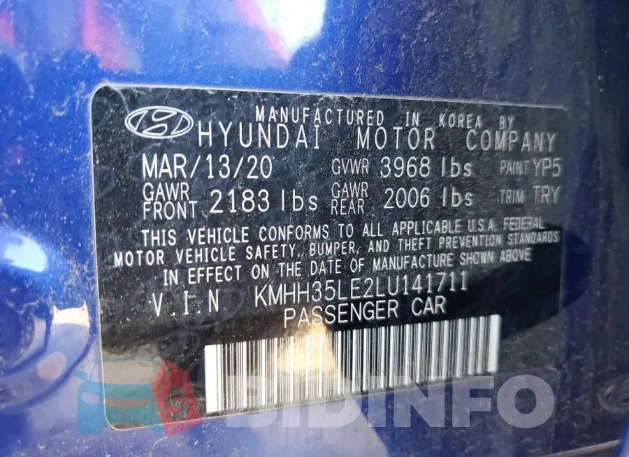 KMHH35LE2LU141711 Photo# 13