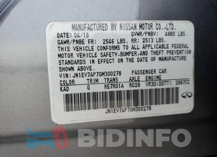 JN1EV7AP7GM300278 Photo# 12