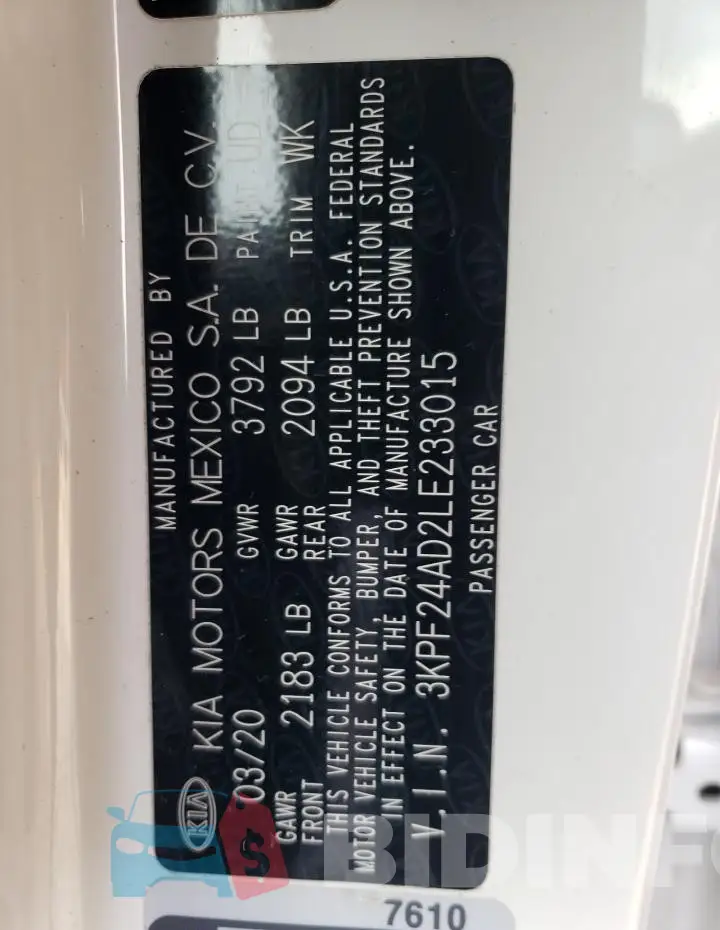 3KPF24AD2LE233015 Photo# 13