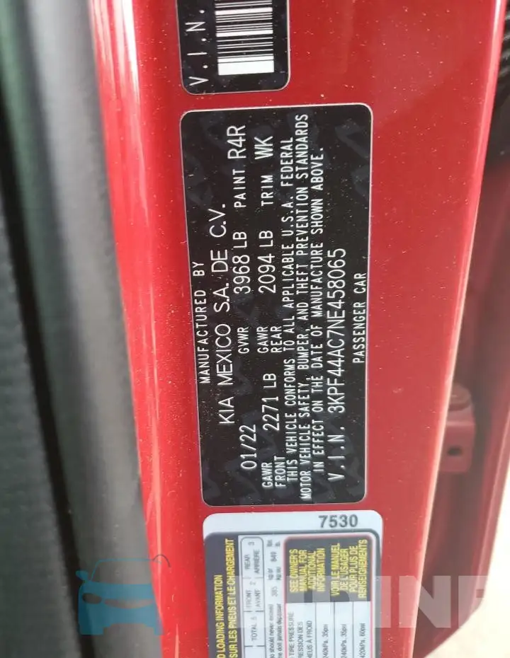 3KPF44AC7NE458065 Photo# 12