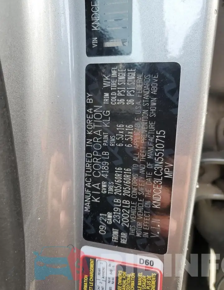 KNDCE3LC3N5510715 Photo# 13