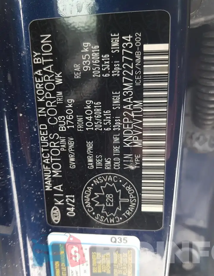 KNDEP2AA3M7227734 Photo# 12