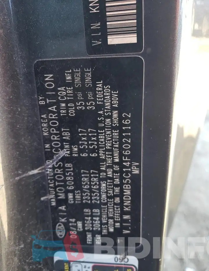 KNDMB5C14F6021162 Photo# 13