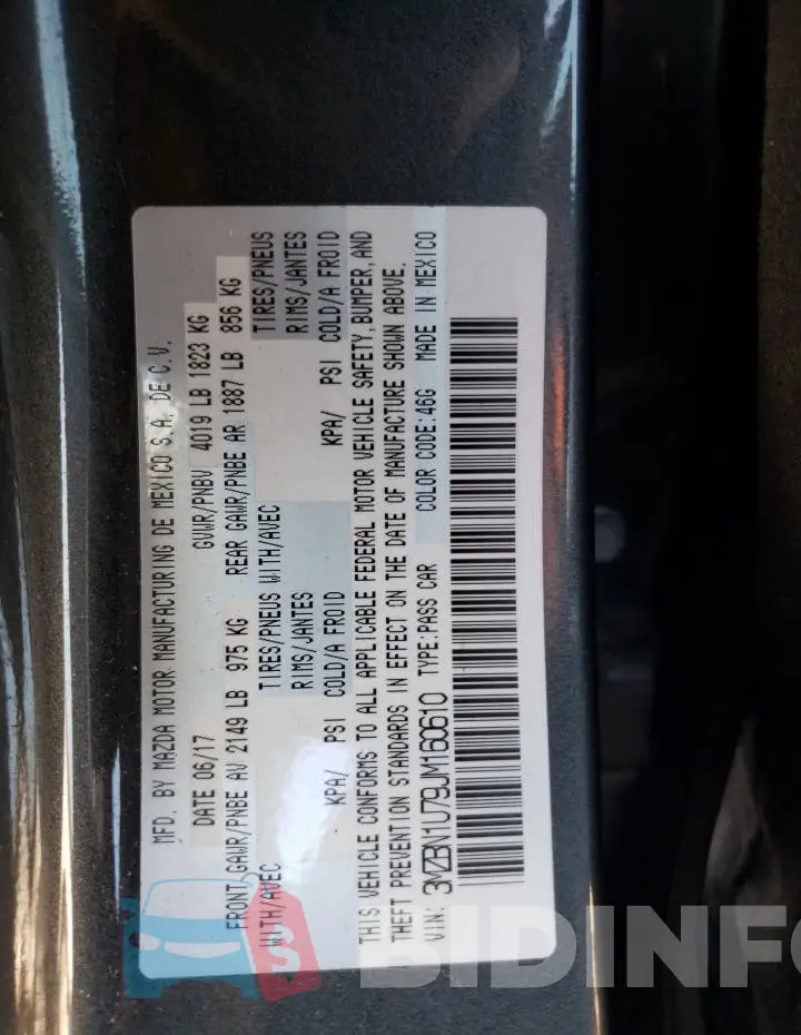 3MZBN1U79JM160610 Photo# 12