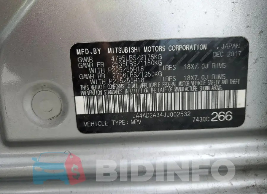 JA4AD2A34JJ002532 Photo# 13