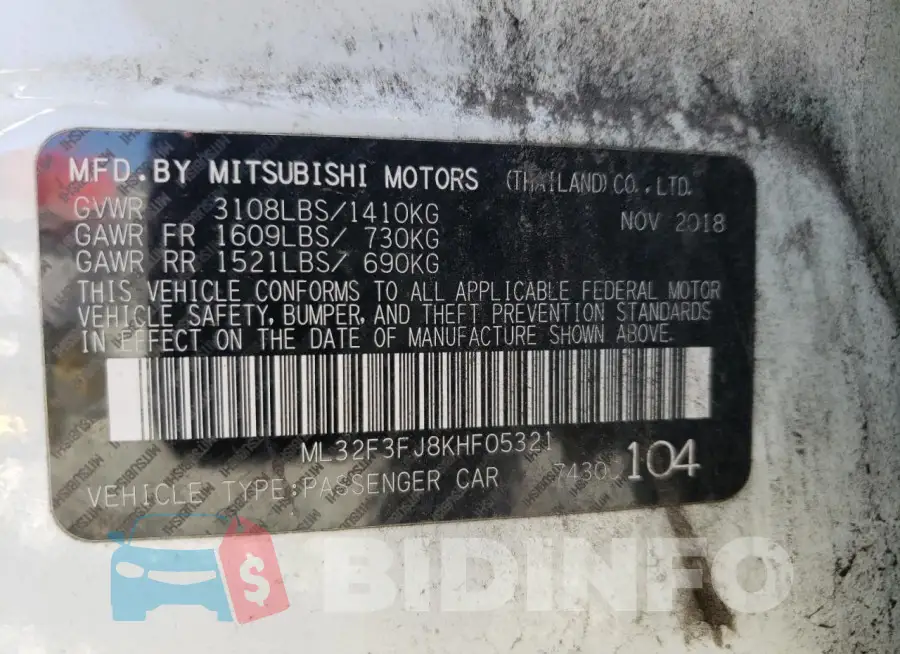 ML32F3FJ8KHF05321 Photo# 12