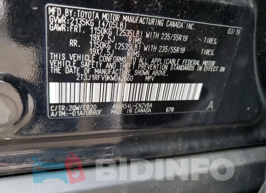 2T3J1RFV9KW042660 Photo# 14