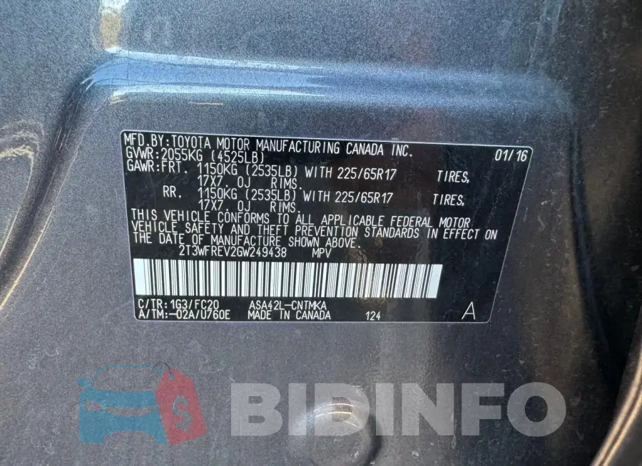 2T3WFREV2GW249438 Photo# 10
